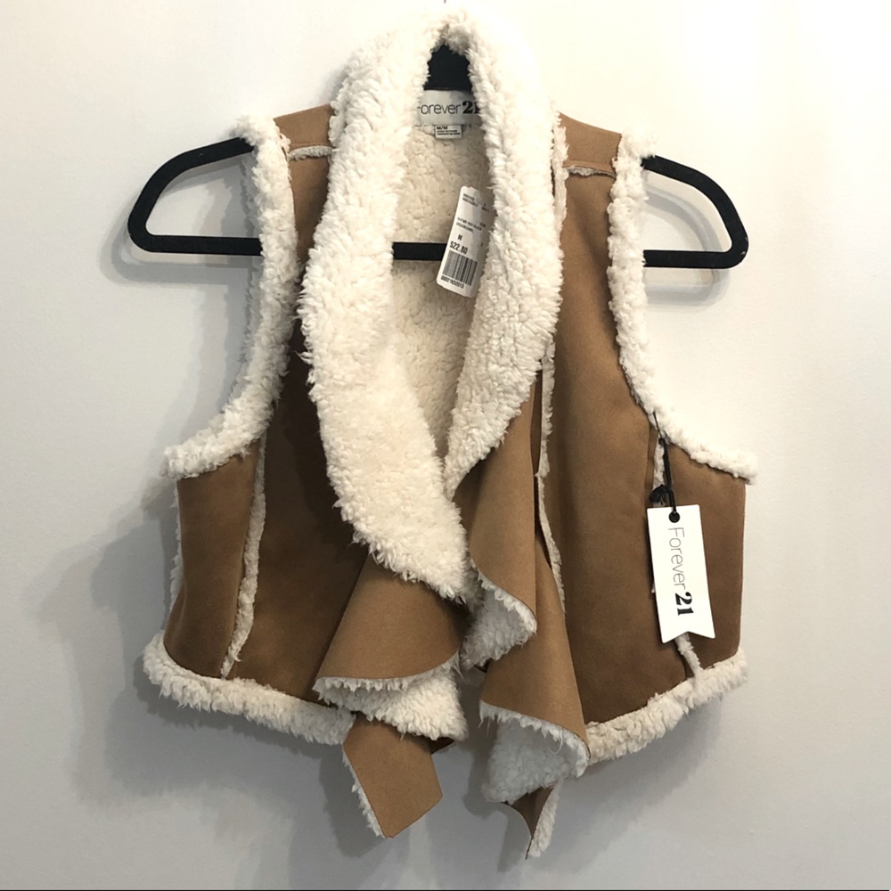 NWT faux suede and shearling vest